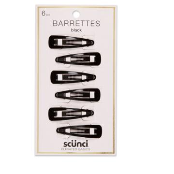 Conair Scunci Contour Hair Clips Black - 6pk, Adult Unisex