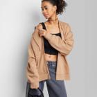 Women's Oversized Zip-up Hoodie - Wild Fable Camel Xxs