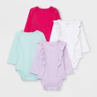 Baby Girls' Long Sleeve Bodysuit - Cat & Jack White Newborn