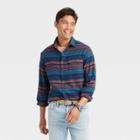 Men's Midweight Flannel Button-down Shirt - Goodfellow & Co Navy Blue