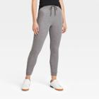 Women's Waffle Knit Leggings With Drawstring - A New Day Heather Gray