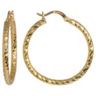 Target Gold Plated Brass Diamond Cut Hoop (40mm), Women's, Bright Gold