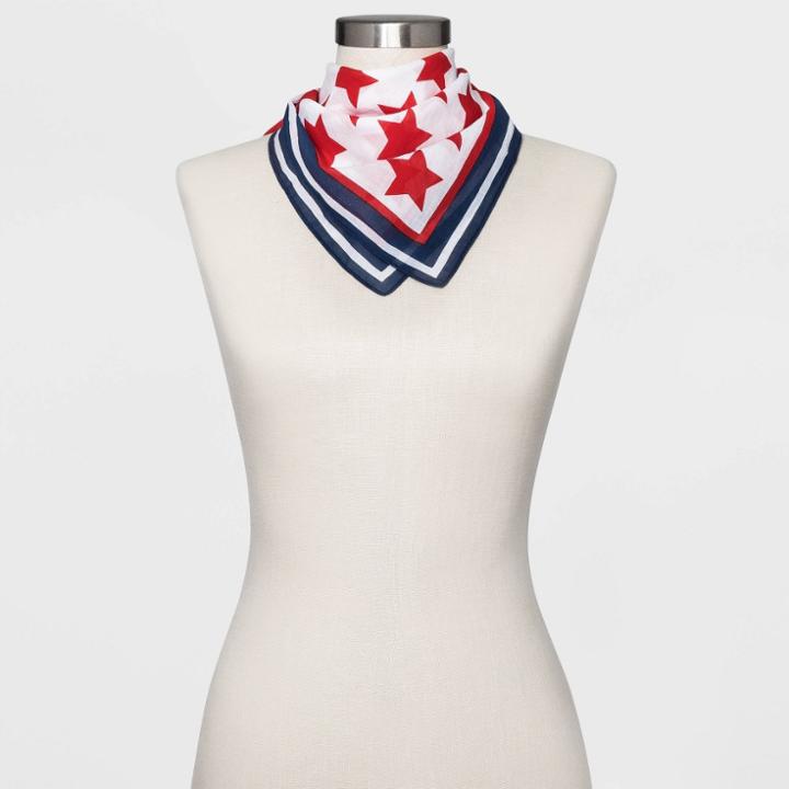 Mighty Fine Women's Americana Stars Bandana - White, Women's,