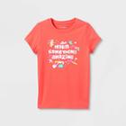 Girls' 'make Something Amazing' Short Sleeve Graphic T-shirt - Cat & Jack Coral
