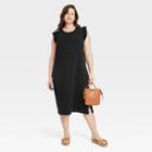 Women's Plus Size Ruffle Tank Dress - Universal Thread Black