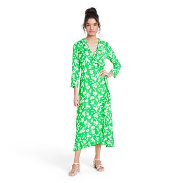 Daisy 3/4 Sleeve Ruffle Wrap Dress - Rixo For Target Green