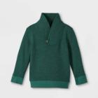 Toddler Boys' Fleece Shawl Collar Pullover Sweatshirt - Cat & Jack Green