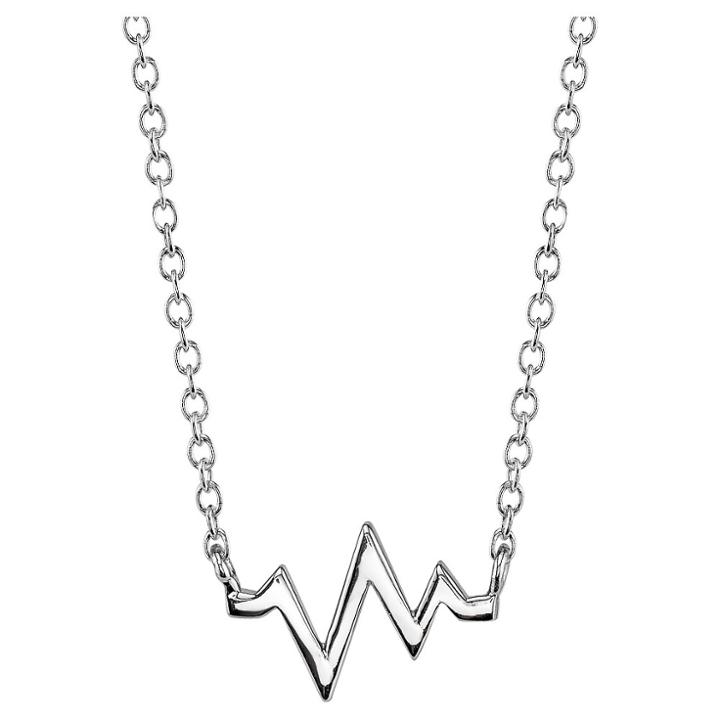 Target Women's Sterling Silver Heartbeat Station Necklace -