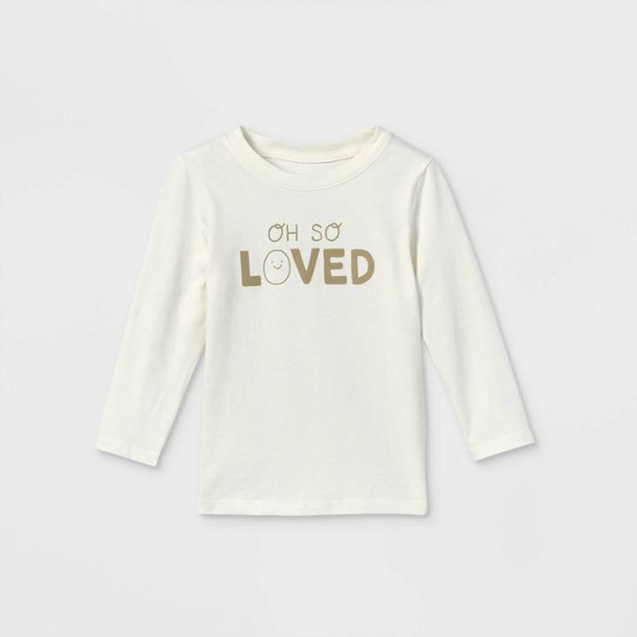 Toddler Boys' 'oh So Loved' Graphic Long Sleeve T-shirt - Cat & Jack Cream