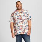 Men's Big & Tall Floral Print Short Sleeve Button-up Camp Shirt - Goodfellow & Co Sunbeam Pink