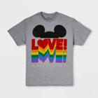 Well Worn Pride Gender Inclusive Adult Extended Size Mickey Graphic T-shirt - Heather Gray 1xb, Adult Unisex