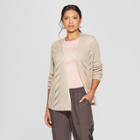 Women's Long Sleeve Open Stitch Pointelle Detail Cardigan - Knox Rose Taupe