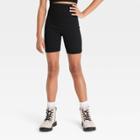 Girls' Seamless Bike Shorts - Art Class Black