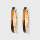 Open Hoop With Gold Inlay Earrings - A New Day Brown