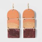 Patterned Bar Tiered Drop Earrings - Universal Thread Red