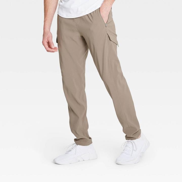 Men's Big & Tall Brushed Pants - All In Motion Light Brown Xxxl