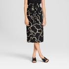 Women's Belted Paperbag Skirt - Who What Wear Black Print