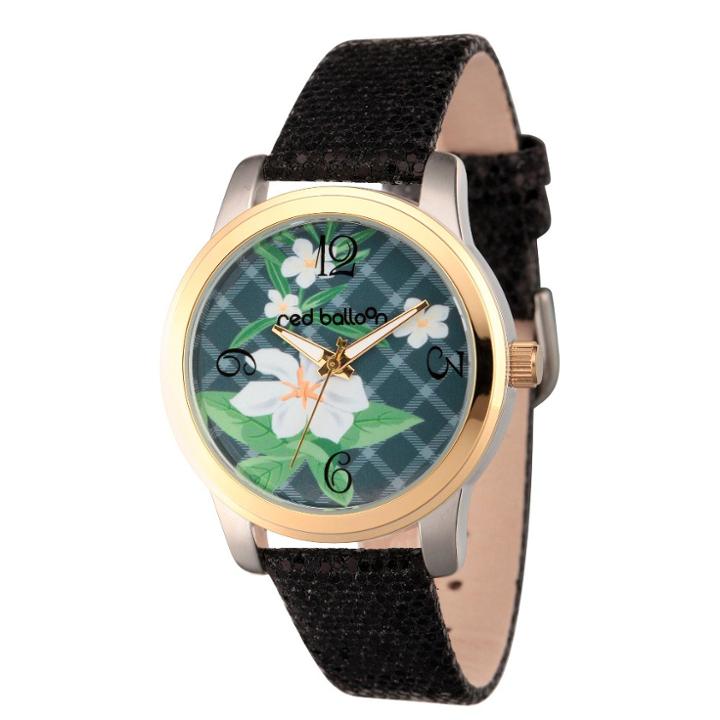 Women's Red Balloon Two Tone Alloy Watch - Black