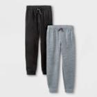 Boys' 2pk Fleece Sweatpants - Cat & Jack Black/gray