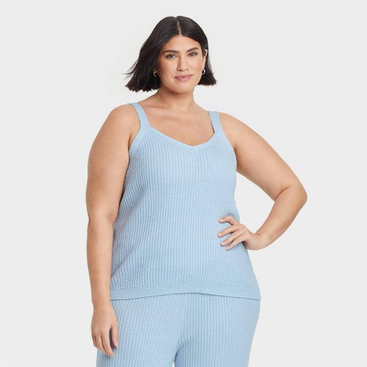 Women's Plus Size V-neck Sweater Tank - Ava & Viv