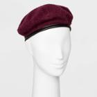 Women's Beret Hat - A New Day Burgundy, Size: