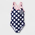 Girls' Lucky Me One Piece Swimsuit - Cat & Jack Blue
