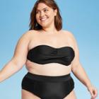 Women's Plus Size Underwire Bandeau Bikini Top - Kona Sol Black