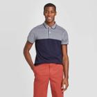 Men's Color Block Slim Fit Short Sleeve Pique Polo Shirt - Goodfellow & Co Navy S, Men's, Size: