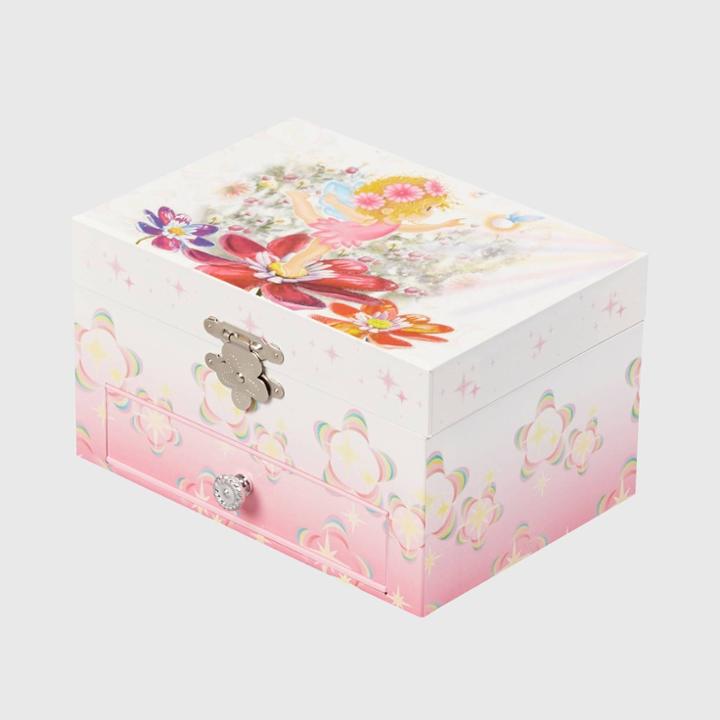 Mele & Co. Ashley Girls' Musical Ballerina Fairy And Flowers Jewelry Box-pink