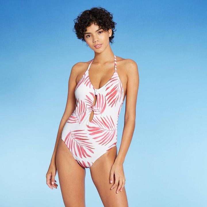Women's Knot Textured One Piece Swimsuit - Sea Angel White