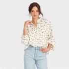 Women's Balloon Long Sleeve Poet Top - Universal Thread Cream Floral Xs, Ivory Floral