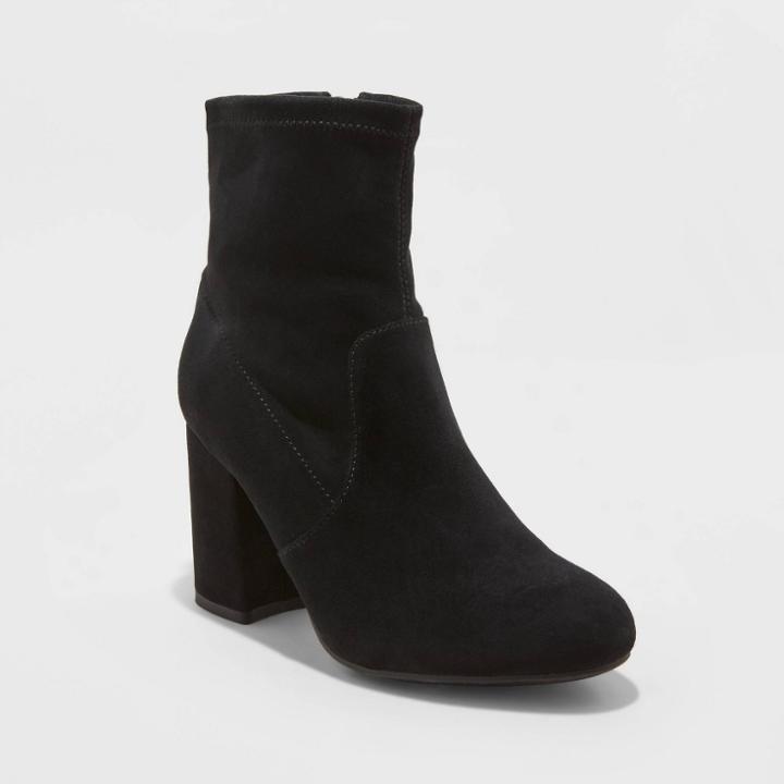 Women's Cameria Sock Fashion Bootie - A New Day Black