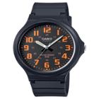 Men's Casio Super Easy Reader Watch - Black/orange (mw240-4bv)