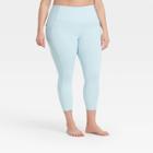 Women's Plus Size Contour Flex High-waisted Ribbed 7/8 Leggings 24.7 - All In Motion Blue
