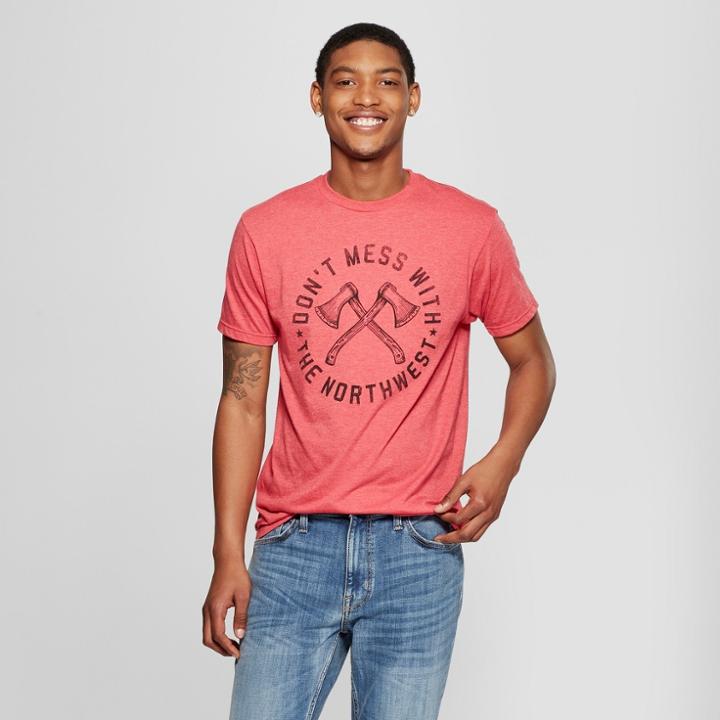 Men's Short Sleeve Don't Mess With The Northwest Graphic T-shirt - Awake Red