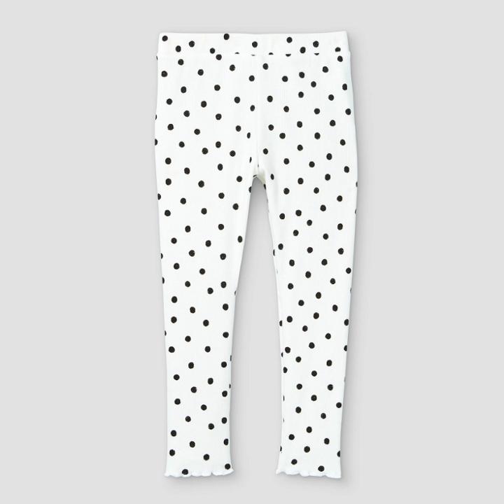 Toddler Girls' Rib Leggings - Art Class White