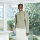 Women's Mock Turtleneck Pullover Sweater - Prologue Green