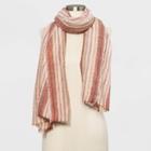 Women's Striped Square Scarf - Universal Thread Pink One Size, Women's
