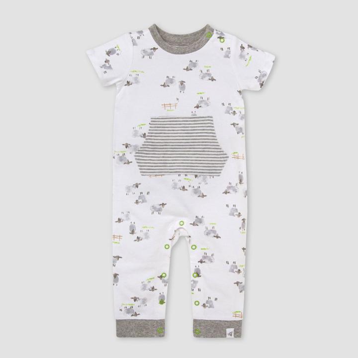 Burt's Bees Baby 'neutral Herd It First' Jumpsuit - Heathered Gray Newborn
