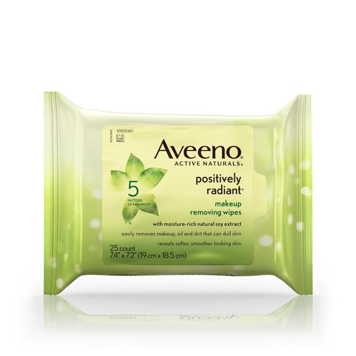 Aveeno Positively Radiant Oil Free Makeup Removing Wipes