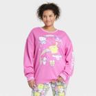 Women's Hello Kitty Plus Size Collegiate Graphic Sweatshirt - Pink
