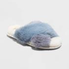 Women's Paris Crossband Fur Slippers - Stars Above Periwinkle Blue