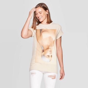 Bravado Petitewomen's Ariana Grande Short Sleeve Graphic T-shirt (juniors') - Tan L, Size: