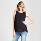 Maternity Cross-panel Nursing Slub Tank - Isabel Maternity By Ingrid & Isabel Black