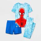 Boys' Marvel Spider-man 3pc Marble Print Pajama