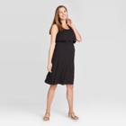 Maternity Sleeveless Double Layer Nursing Dress - Isabel Maternity By Ingrid & Isabel Black