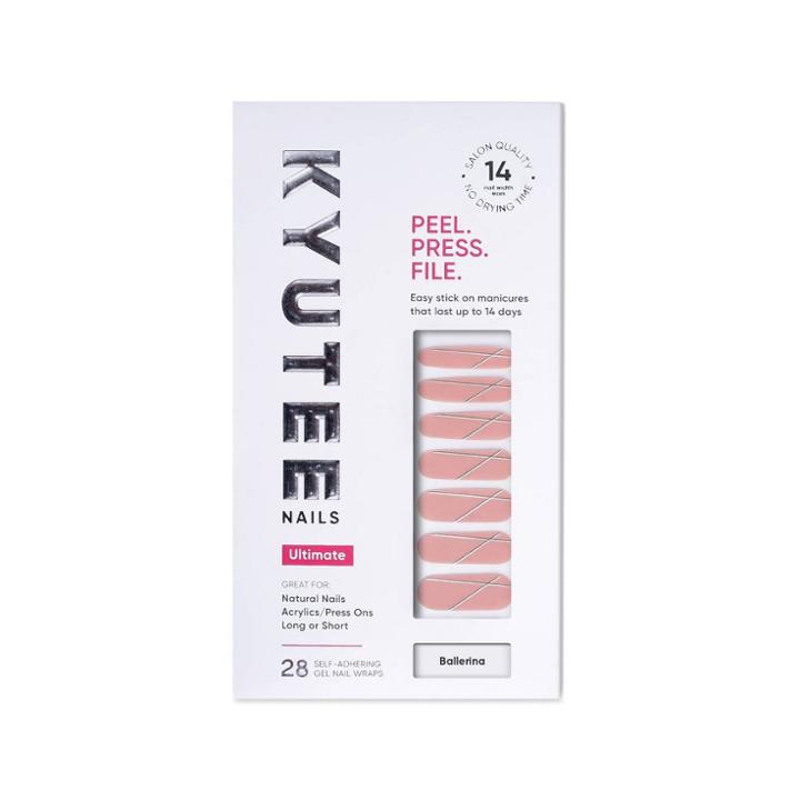 Kyutee Nails Peel. Press. File. Instant Gel Polish Manicure - Ballerina