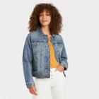 Women's Denim Jacket - Universal Thread Medium Tint Denim S, Medium Tint Blue
