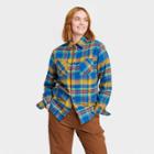 Houston White Adult Long Sleeve Button-down Shirt - Blue/garnet Red