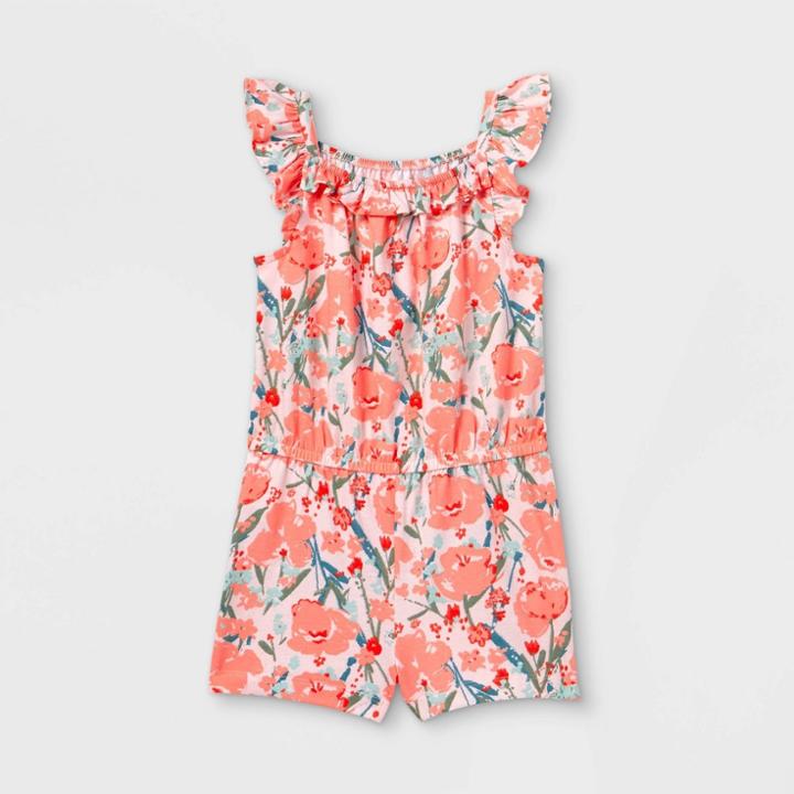 Toddler Girls' Floral Tank Romper - Just One You Made By Carter's Pink
